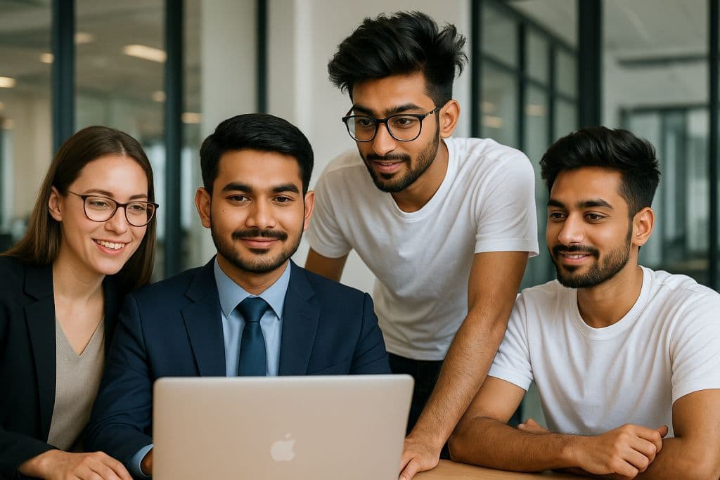 TezCraft development team working on web development, mobile app development and AI solutions projects in Chandigarh office - Professional software developers and digital marketing experts